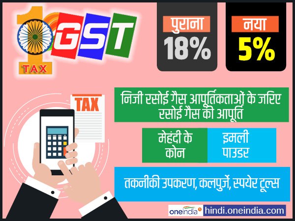 इन सामानों पर 18 से घटकर 5 फीसदी-