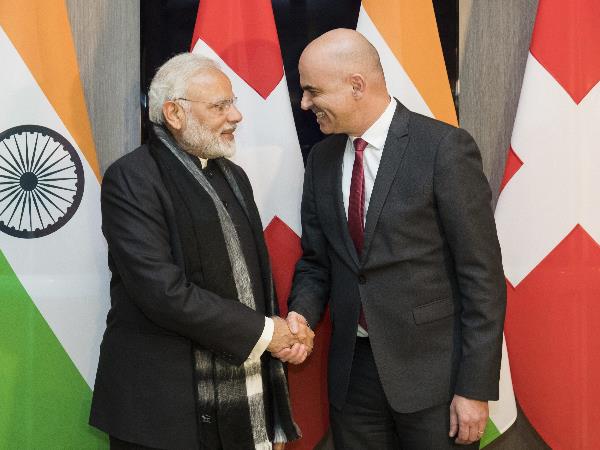 स्विट्जरलैंड के राष्ट्रपति एलेन बर्सेट से मिले पीएम मोदी