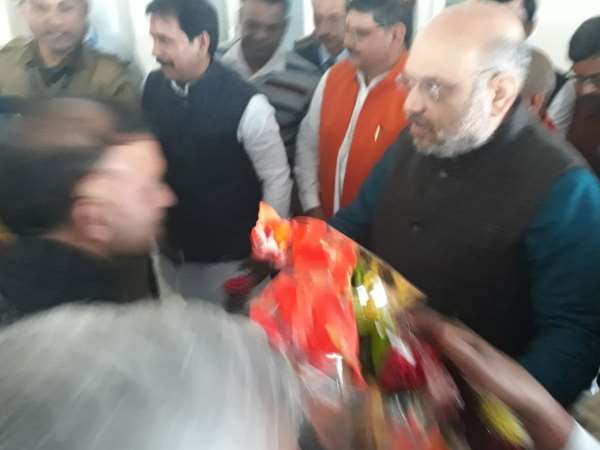 Amit Shah visit in Varanasi, Congress leaders protested