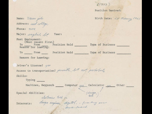  Steve Jobs's Error-filled Job Application