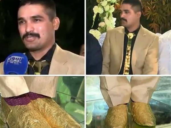 सोने के जूते और टाई, कीमत 22 लाख रुपये