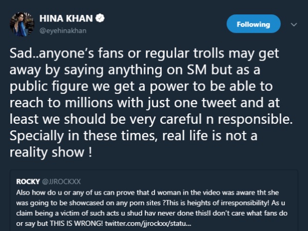 हिना खान ने जताई नाराजगी हिना खान ने जताई नाराजगी