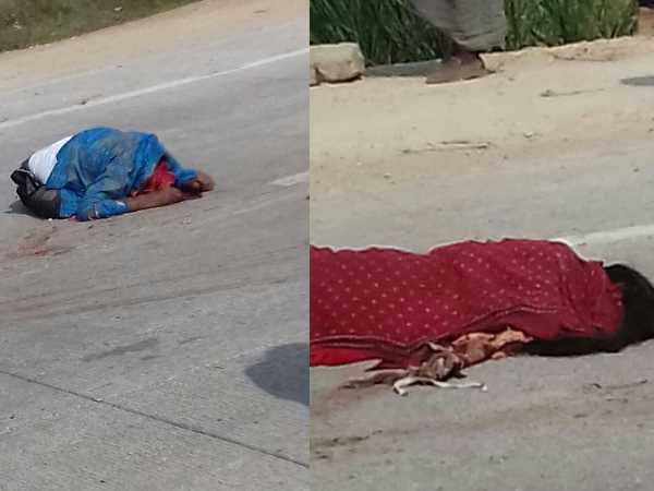 A wife husband killed in accident in Allahabad A wife husband killed in accident in Allahabad