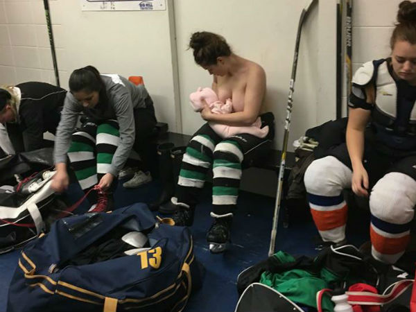 मैच से पहले और बीच में कराया स्तनपान