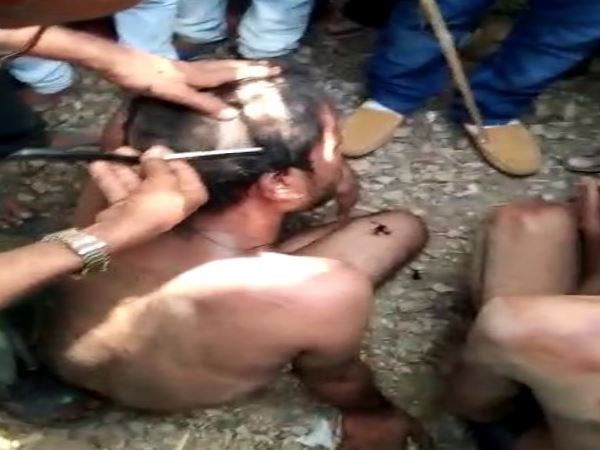 मुंडन कर गांव में घुमाया