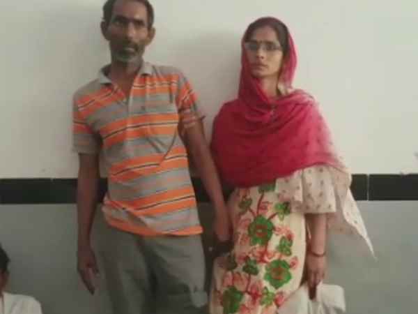 A woman carrying her differently-abled husband on her back to office of CMO