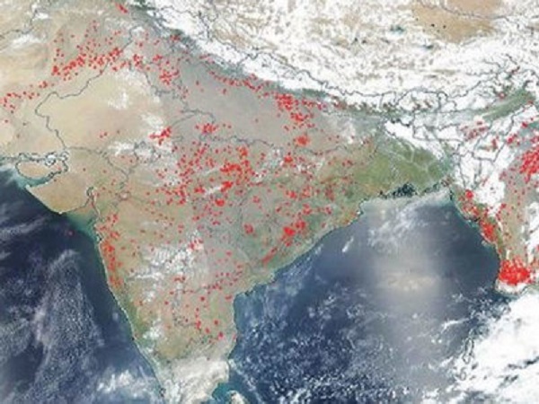 आग के सबसे अधिक निशान मध्य प्रदेश में देखे गए