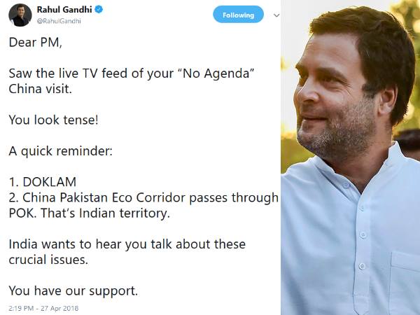 #ModiInChina: राहुल का तंज, कहा- तनाव में नजर आ रहे PM मोदी