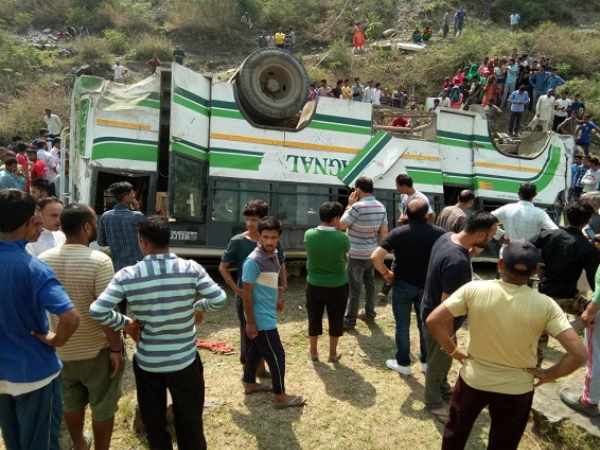Many killed when a bus fell in ditch in Himachal Pradesh Many killed when a bus fell in ditch in Himachal Pradesh