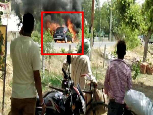 farrukhabad running car turns into fireball farrukhabad running car turns into fireball