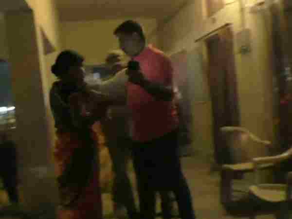 womens protest outside the police station in Gorakhpur