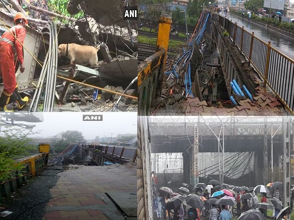 mumbai Gokhale Bridge collapse Andheri Station mumbai rains photos