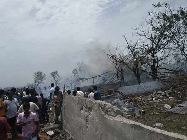 Telangana 10 people dead in fire at a firecracker godown