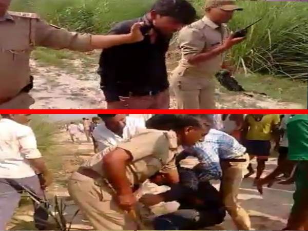mainpuri Live encounter between police and gangsters mainpuri Live encounter between police and gangsters