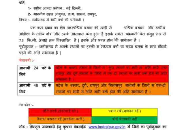 छत्तीसगढ़: पिछले 48 घंटों से जारी है आफत की बारिश, बाढ़ के खतरे को देखते हुए रेड अलर्ट जारी
