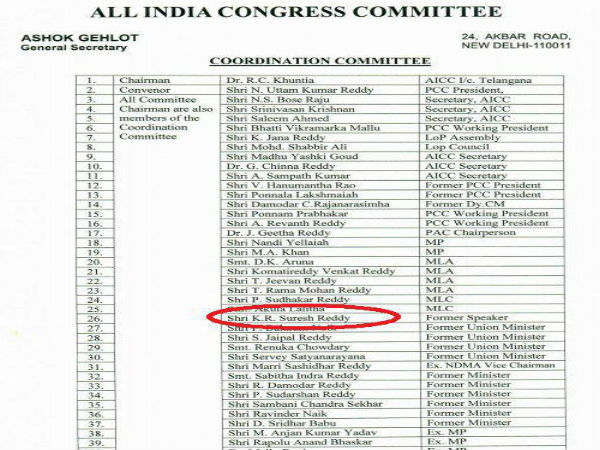 All India Congress Committee constitutes 9 Committees in Telangana All India Congress Committee constitutes 9 Committees in Telangana