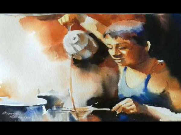 झारखंडी मां से आशीर्वाद लेते पीएम नरेंद्र मोदी की पेंटिंग देखी है आपने