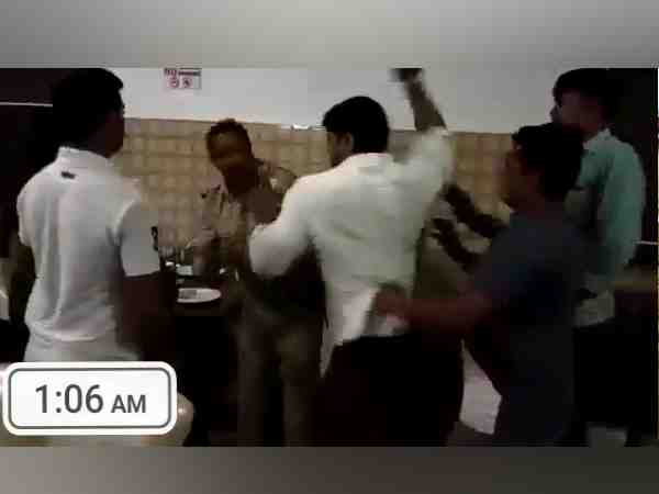 bjp leader thrashed up policeman in meerut bjp leader thrashed up policeman in meerut