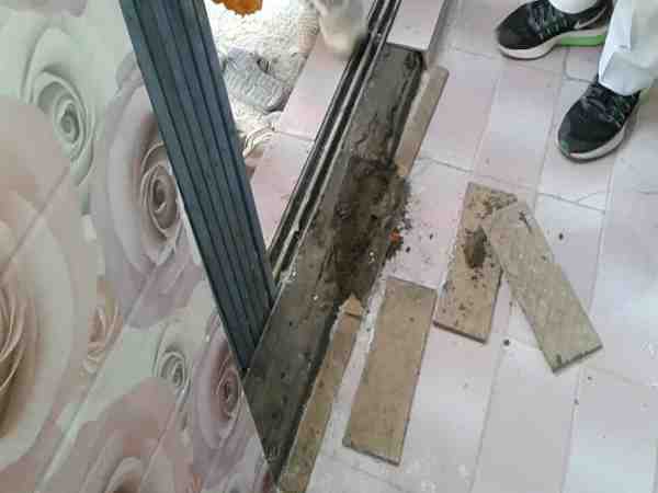 when bjp mla inaugurate toilet tiles starts rubbing out in front of him