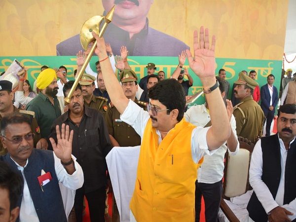 raja bhaiya mega rally in ramabai ground lucknow