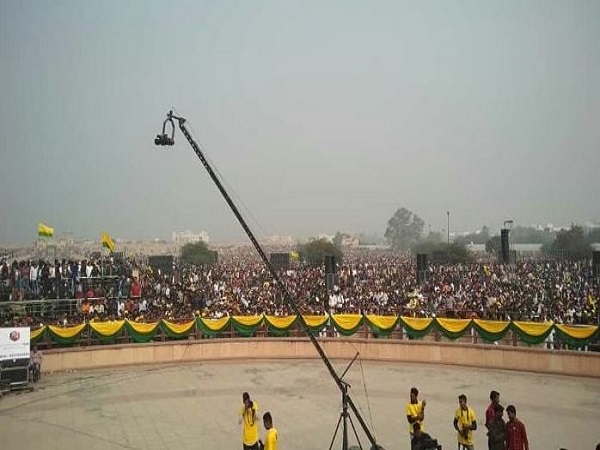 raja bhaiya mega rally in ramabai ground lucknow