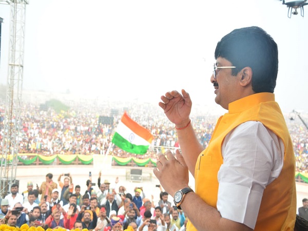 raja bhaiya mega rally in ramabai ground lucknow