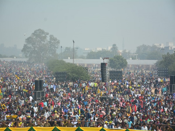 raja bhaiya mega rally in ramabai ground lucknow