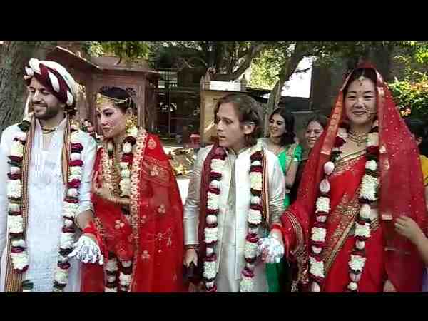 two foreign couple got married through hindu customs in vrindavan two foreign couple got married through hindu customs in vrindavan