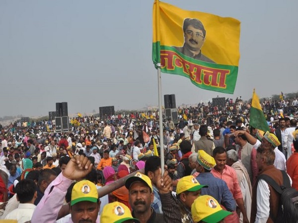 raja bhaiya mega rally in ramabai ground lucknow