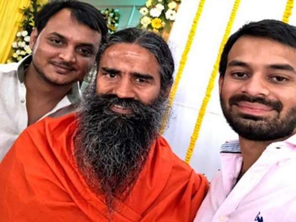 बाबा रामदेव के साथ वायरल हो रही तेज प्रताप की तस्‍वीर 