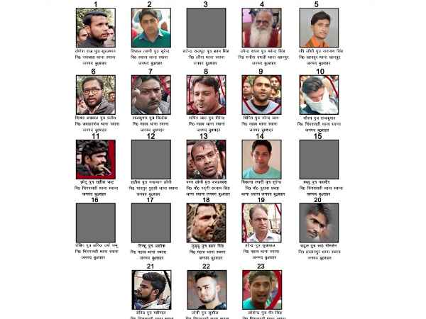पुलिस ने की 18 फरार आरोपियों की तस्वीर जारी