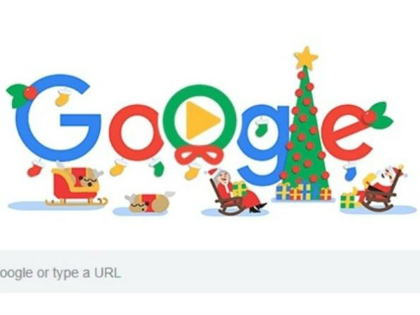 रोचक अंदाज में डूडल ने दी क्रिसमस की बधाई
