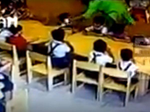 स्‍कूल के ही कर्मचारी ने वीडियो बनाकर सोशल मीडिया पर डाल दिया