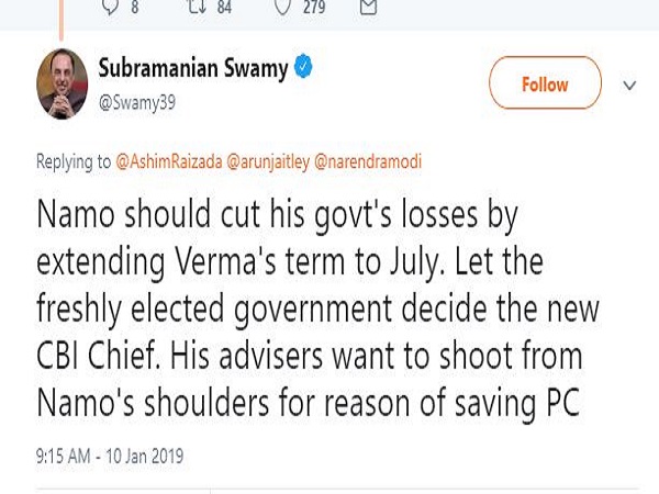 Subramanian Swamy, pm modi should extend alok vermas term to july