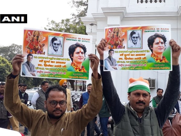 Congress workers celebrated on priyanka gandhi being General Secretery of UP East