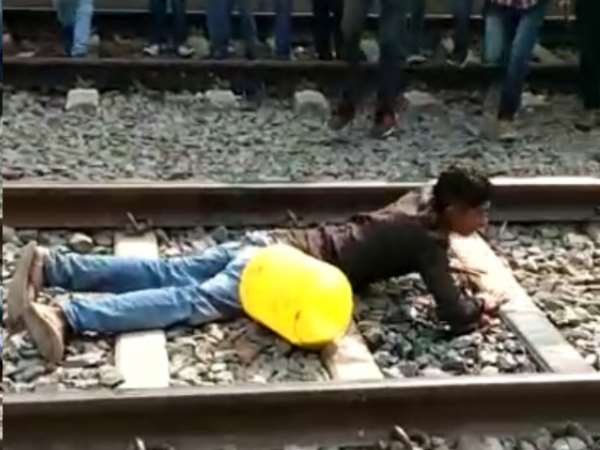 goods train passed over a man video goes viral