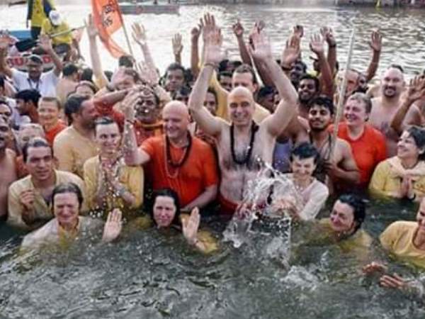 Foreigners gather at Kumbh Mela festival