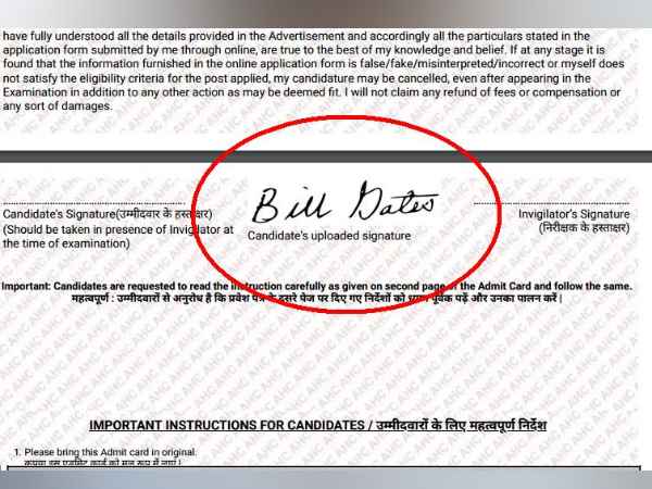 Candidates made Bill Gates in the stenographer exam