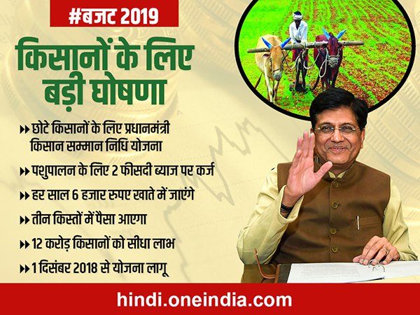 'हर साल किसानों को 6000 रुपए'