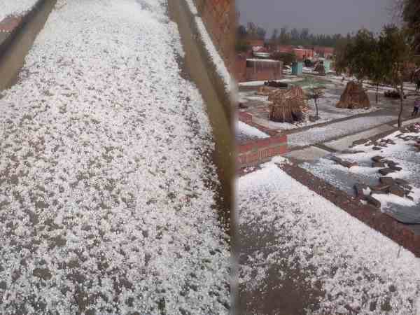 temperature dips after severe hailstorm in shahjahanpur