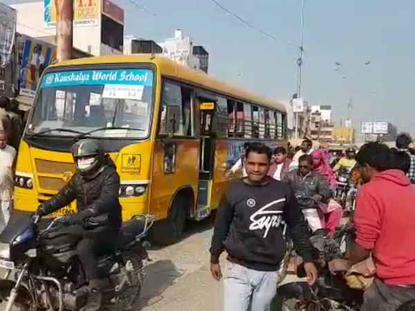 school bus crushes women in noida school bus crushes women in noida