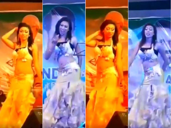 तिरंगे में लिपटे शहीद सपूतों के पार्थिव शरीर रखे हुए थे, हो रहा था रंगारंग डांस