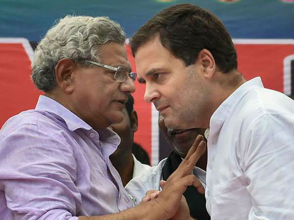A criminal defamation case has been registered against Rahul Gandhi & Sitaram Yechuri by RSS activist Dhrutiman Joshi in Mumbai Court. Next date of hearing is 22 April. A criminal defamation case has been registered against Rahul Gandhi & Sitaram Yechuri by RSS activist Dhrutiman Joshi in Mumbai Court. Next date of hearing is 22 April.