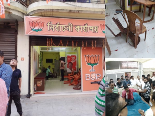 Office of BJP Lok Sabha candidate from Dum Dum, Samik Bhattacharya was ransacked West Bengal Office of BJP Lok Sabha candidate from Dum Dum, Samik Bhattacharya was ransacked West Bengal