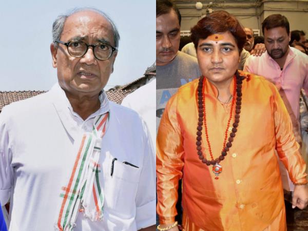 भोपाल लोकसभा सीट पर दिग्विजय सिंह से है प्रज्ञा ठाकुर का मुकाबला