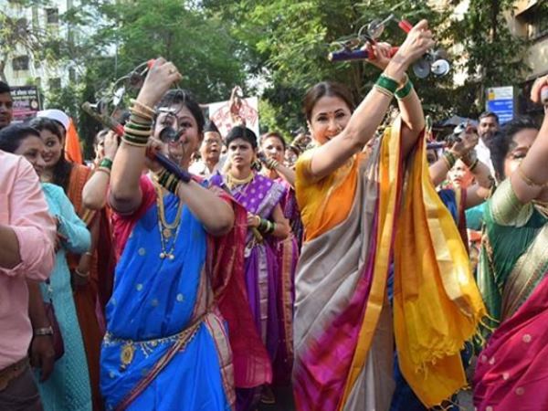 congress candidate from north mumbai urmila matondkar celebrates gudi parva on road congress candidate from north mumbai urmila matondkar celebrates gudi parva on road