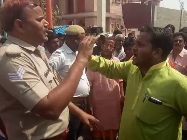 bjp workers clash with police in mathura