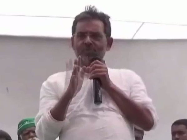 दरभंगा में चुनाव प्रचार के लिए पहुंचे थे उपेंद्र कुशवाहा