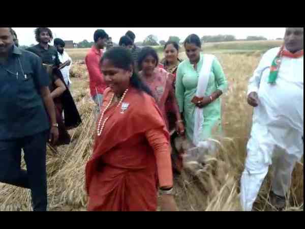 after hema bjp minister sadhvi niranjan harvesting wheat