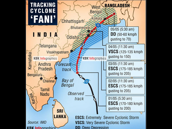 खतरनाक तूफान में बदल सकता है चक्रवात 'Fani'